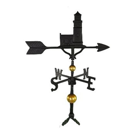 GARDENGEAR 300 Series 32 In Deluxe Black Cottage Lighthouse Weathervane GA387105